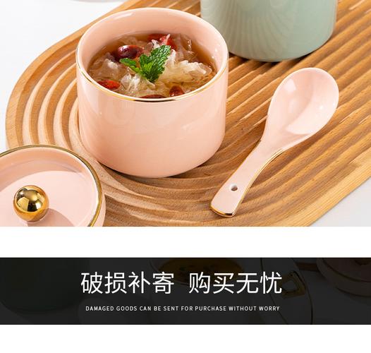 陶瓷隔水炖盅一人份甜品盅蒸蛋盅带盖